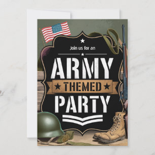 Patriotisk armé-inspirerad fest militär firande inbjudningar