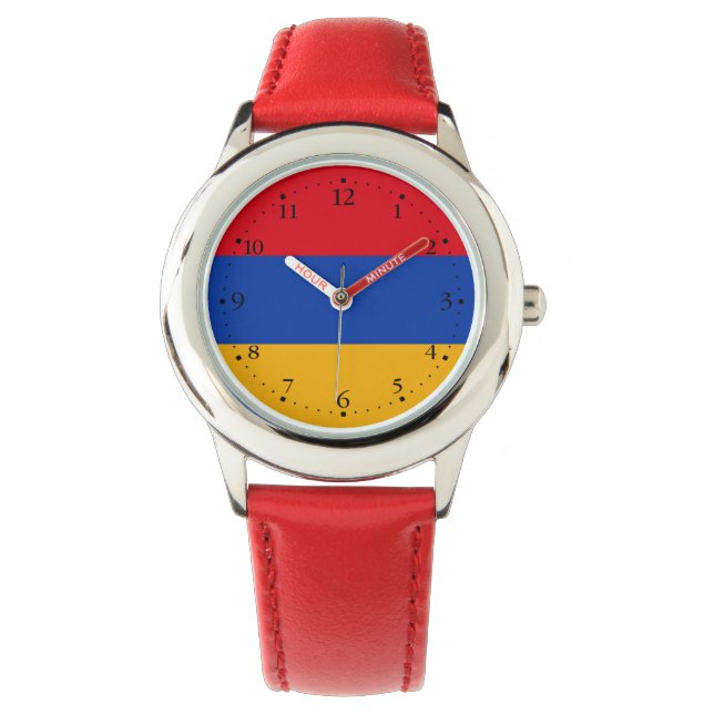 Patriotisk armenisk flagga armbandsur (Framsida)