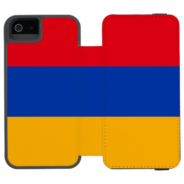 Patriotisk armenisk flagga incipio iPhone wallet skal (Folio Öppen)