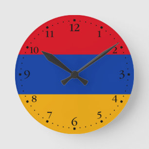 Patriotisk armenisk flagga rund klocka