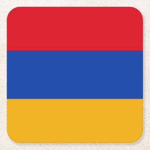 Patriotisk armenisk flagga underlägg papper kvadrat