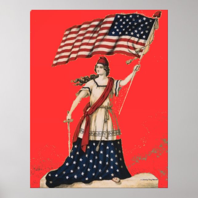 PATRIOTISK ARTWORK - POSTER - KANVASTRYCK (Framsidan)