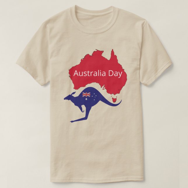 Patriotisk Aussie Flagga Karta  T Shirt (Design framsida)