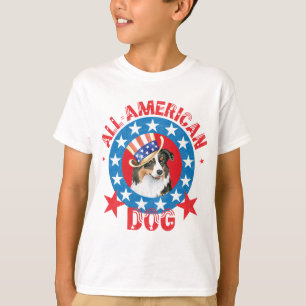Patriotisk australian shepherd t shirt