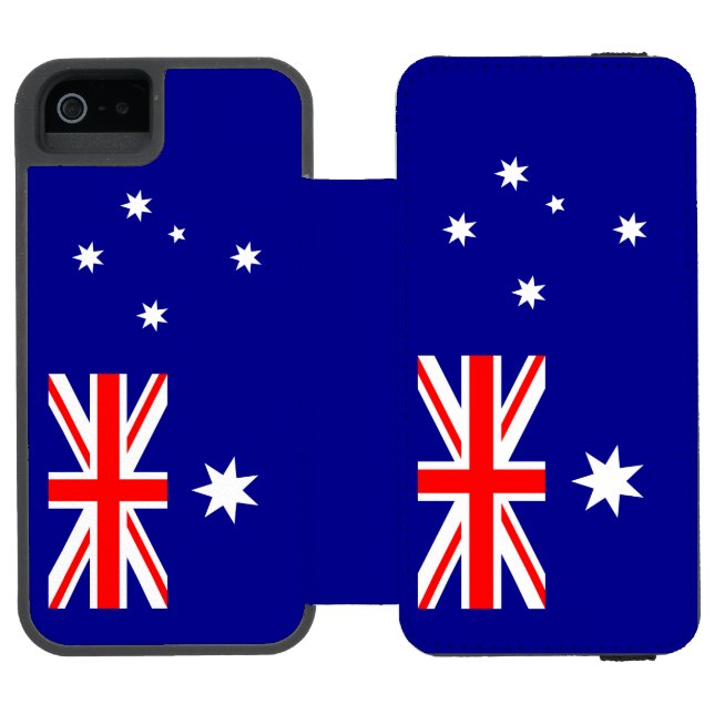 Patriotisk australiensisk flagga incipio iPhone wallet skal (Folio Öppen)
