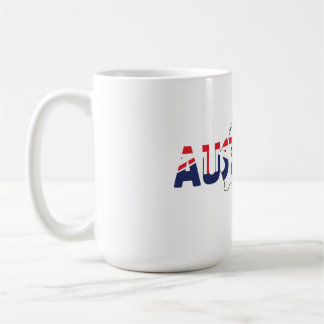 Patriotisk australiensisk flagga karta och text kaffemugg