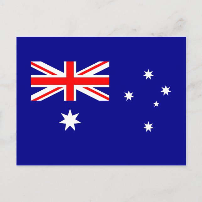 Patriotisk australiensisk flaggpostkort vykort (Framsida)