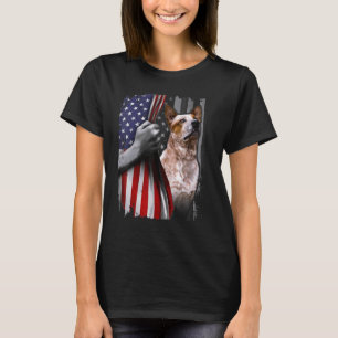 Patriotisk australsk nötkreaturshund amerikansk fl t shirt