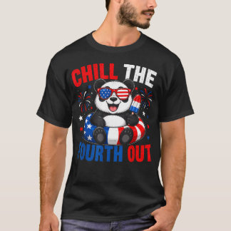 Patriotisk Avslappnad Den Fjärde Ut Rolig Panda 4: T Shirt