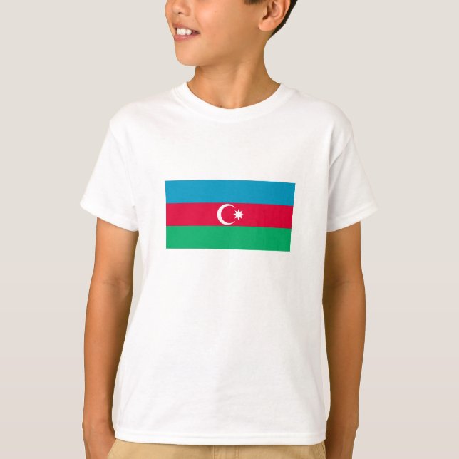 Patriotisk Azerbajdzjan Flagga T-Shirt (Framsida)