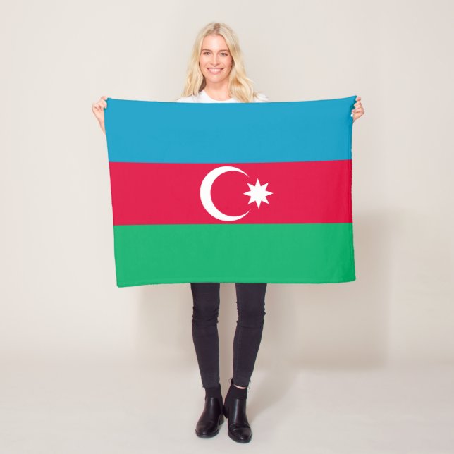 Patriotisk Azerbajdzjansk flaggfilt av fleece (På plats)