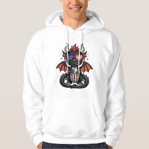 Patriotisk Baby Drak Vintage Vektor T-Shirt Design Hoodie