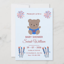 Patriotisk baby shower inbjudan