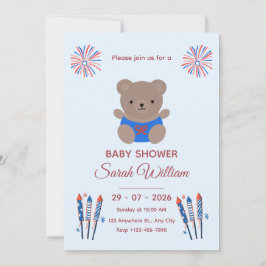 Patriotisk baby shower inbjudan
