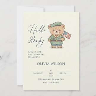 Patriotisk Baby Shower Inbjudan — Röd Vit Blå