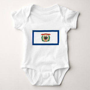 Patriotisk babybodysuit med West Virginias flagga T Shirt