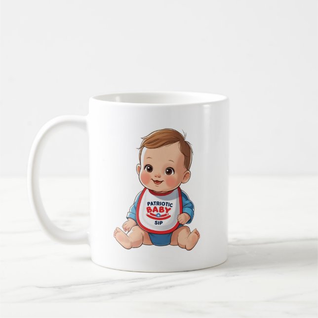 Patriotisk babyspytdricksmugg kaffemugg (Vänster)