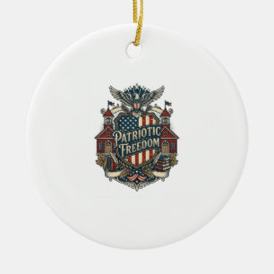 Patriotisk 'Back to School' vektorgrafik t-shirt Julgransprydnad Keramik