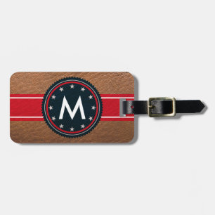 Patriotisk bagagemärkre för läder med monogramen bagagebricka