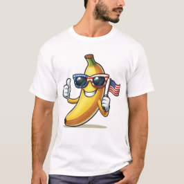 Patriotisk banan 4 juli amerikansk flagga USA T Shirt