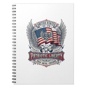 Patriotisk bandana rocker Old Glory musik rock met Anteckningsbok
