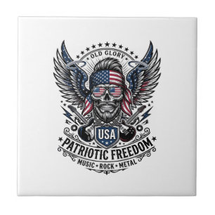 Patriotisk bandana rocker Old Glory musik rock met Kakelplatta