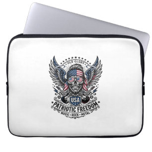 Patriotisk bandana rocker Old Glory musik rock met Laptop Fodral