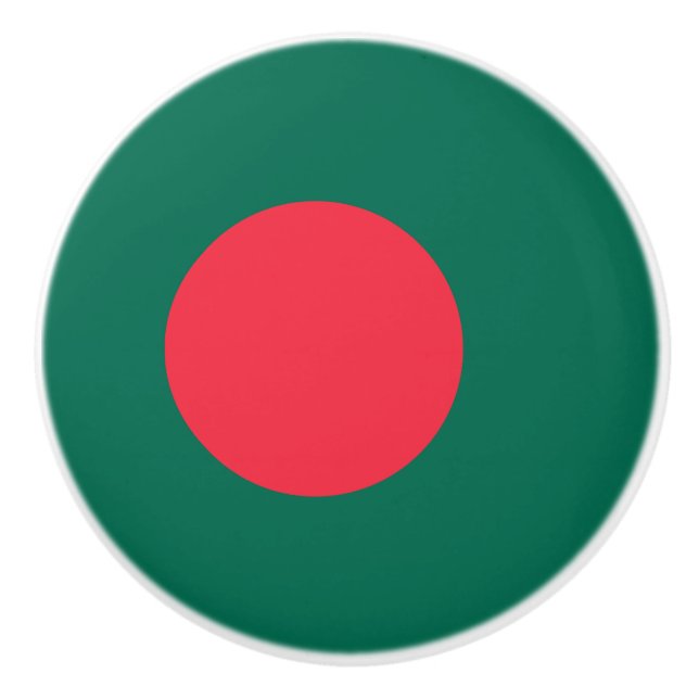 Patriotisk bangladeshisk flagg keramisk knopp (Framsidan)