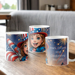 Patriotisk Barn 4 juli Kaffe Mugg