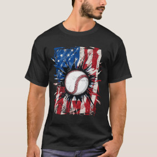 Patriotisk baseball 4 juli män usa amerikansk t shirt