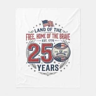 Patriotisk baseboll 250 år gammalt tröjdesign_ fleecefilt
