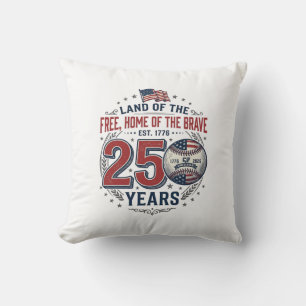 Patriotisk baseboll 250 år gammalt tröjdesign_ kudde