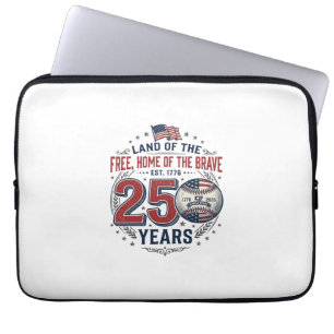 Patriotisk baseboll 250 år gammalt tröjdesign_ laptop fodral