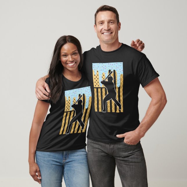 Patriotisk Baseboll Glass Drip T Shirt (Unisex)