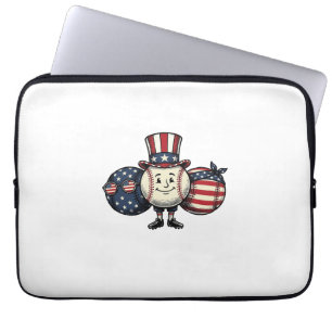Patriotisk baseboll trio vintage vektor skjorta_1 laptop fodral