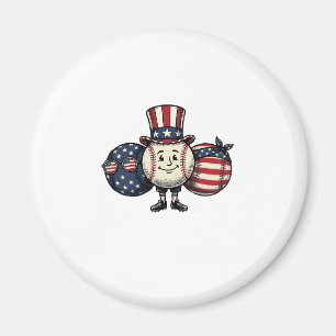 Patriotisk baseboll trio vintage vektor skjorta_1 magnet