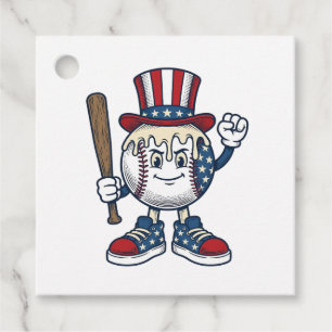 Patriotisk basebollmaskot vinjett gravyr design gåvor etiketter