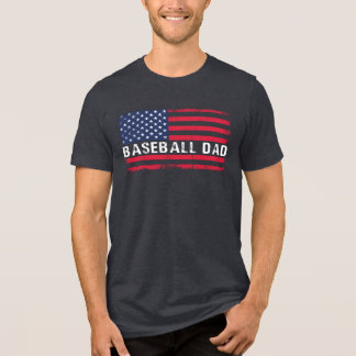 Patriotisk basebollpappaflagga t shirt