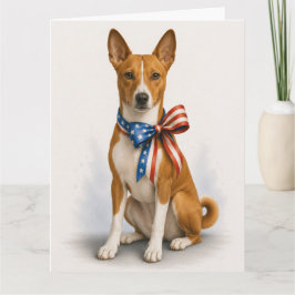 Patriotisk Basenji Lyckönskningskort Kort