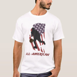 Patriotisk basketboll all-amerikansk t-shirt