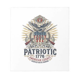 Patriotisk bataljsköld 1776 Militärt inspirerad sy Anteckningsblock