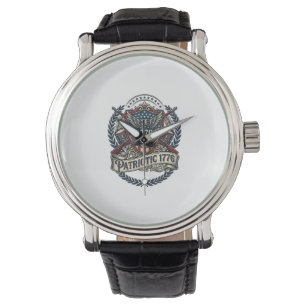 Patriotisk bataljsköld 1776 Militärt inspirerad sy Armbandsur