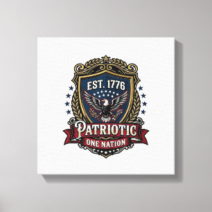 Patriotisk bataljsköld 1776 Militärt inspirerad sy Canvastryck