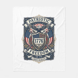 Patriotisk bataljsköld 1776 Militärt inspirerad sy Fleecefilt