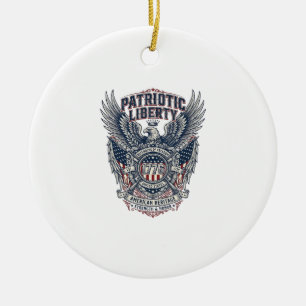 Patriotisk bataljsköld 1776 Militärt inspirerad sy Julgransprydnad Keramik