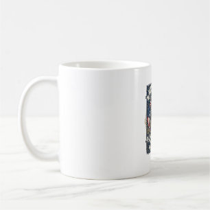 Patriotisk bataljsköld 1776 Militärt inspirerad sy Kaffemugg
