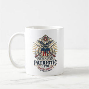 Patriotisk bataljsköld 1776 Militärt inspirerad sy Kaffemugg