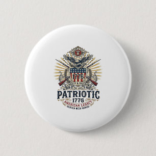Patriotisk bataljsköld 1776 Militärt inspirerad sy Knapp