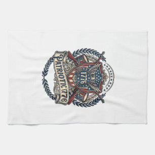 Patriotisk bataljsköld 1776 Militärt inspirerad sy Kökshandduk