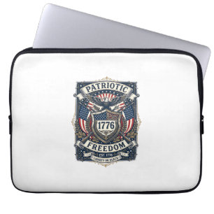 Patriotisk bataljsköld 1776 Militärt inspirerad sy Laptop Fodral
